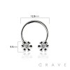 316L SURGICAL STEEL ROUND CZ HEART CIRCLE HORSESHOE/SEPTUM